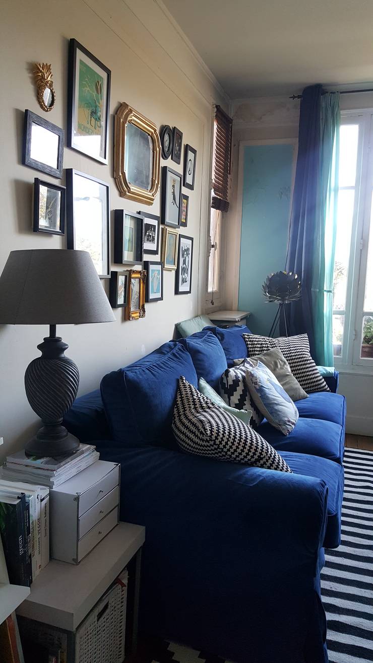 Replacement slipcovers IKEA Ektorp Sofabed with blue velvet covers by