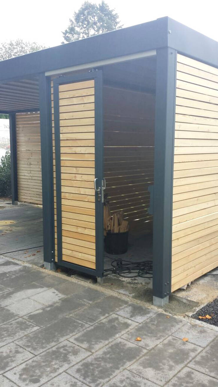 Stahlcarport Halboffen Mit Gerateraum By Carport Schmiede Gmbh