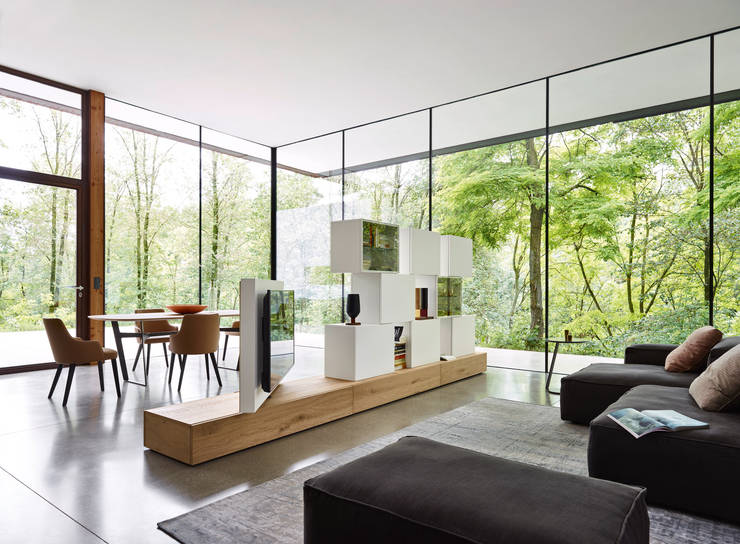 Design TV Bücherregal Raumteiler von Livarea | homify Design TV Bücherregal Raumteiler von Livarea | homify