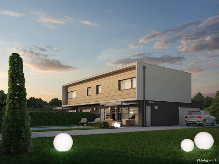 Casas de madera de estilo  por Marlegno