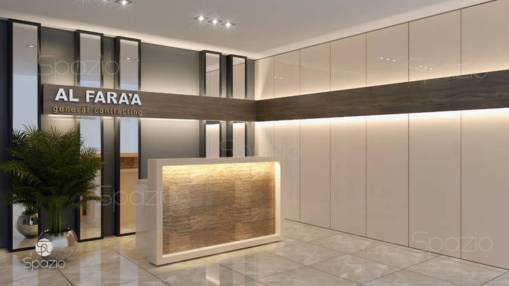 Modern Office Interior Design In Dubai By Spazio Decoration Interior Design For An Office Reception In Modern Dubai
