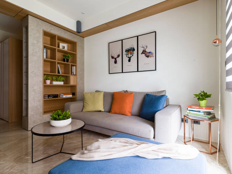 澄淨舒心:  客廳 by 楊允幀空間設計