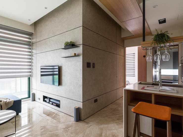 澄淨舒心:  客廳 by 楊允幀空間設計