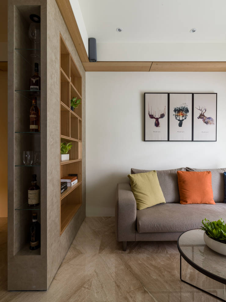 澄淨舒心:  客廳 by 楊允幀空間設計