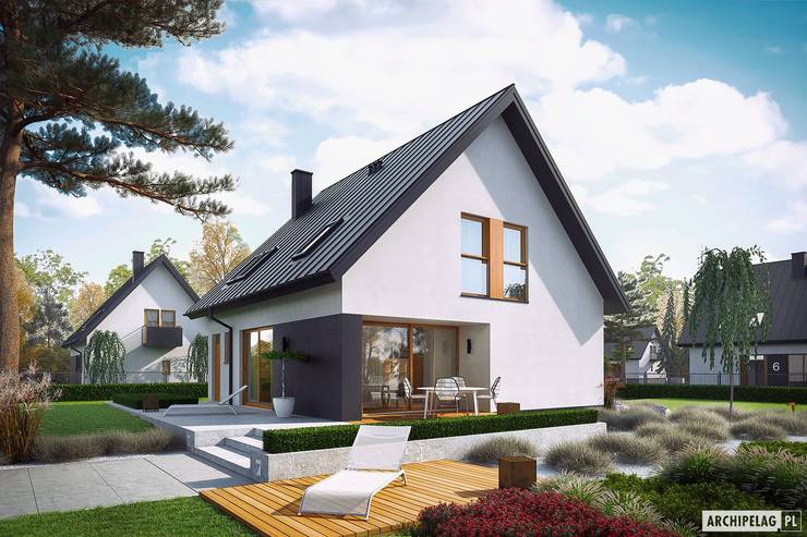 Casas unifamiliares de estilo  por Pracownia Projektowa ARCHIPELAG