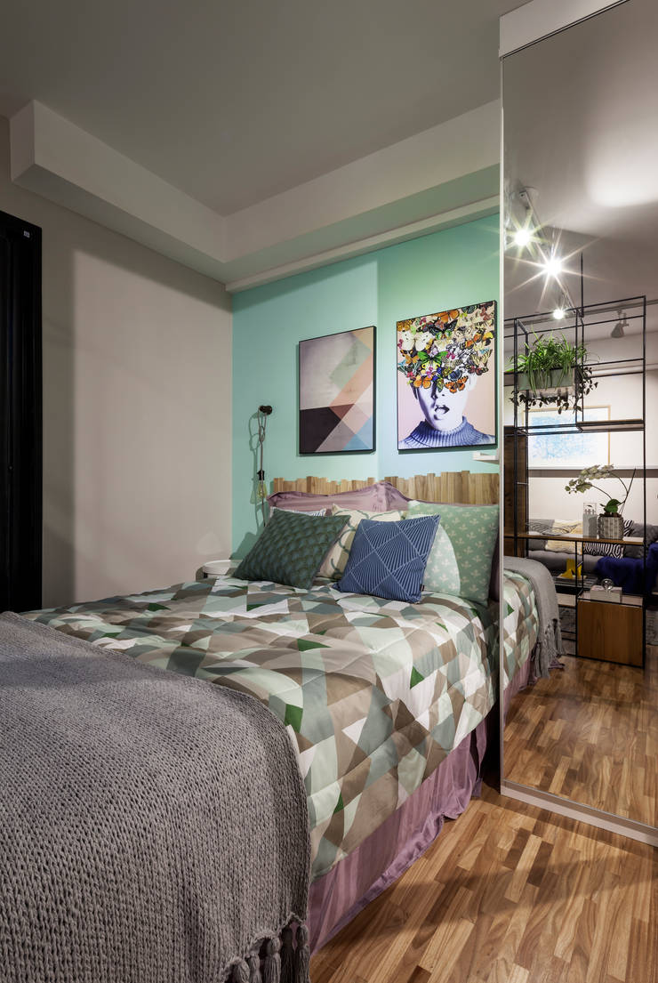 Quarto Verte Moderno e Contemporâneo: Quartos  por Decoradoria