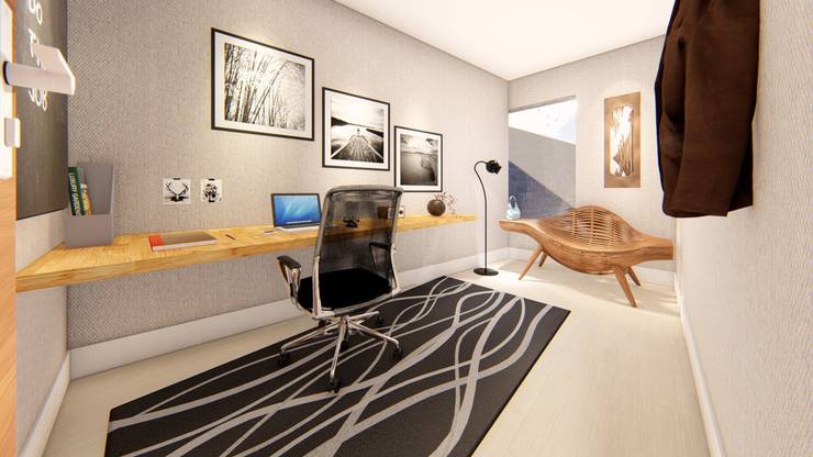 Oficinas de estilo  por Pedro Aguiar Arquitetura + Obra