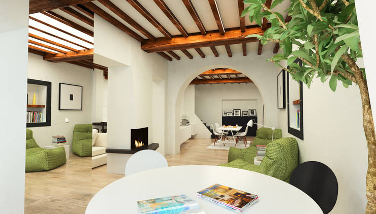Prospettiva d'insieme dall'ingresso - Casa in Via San Martino - Pisa: Ingresso & Corridoio in stile di Studio Bennardi - Architettura & Design
