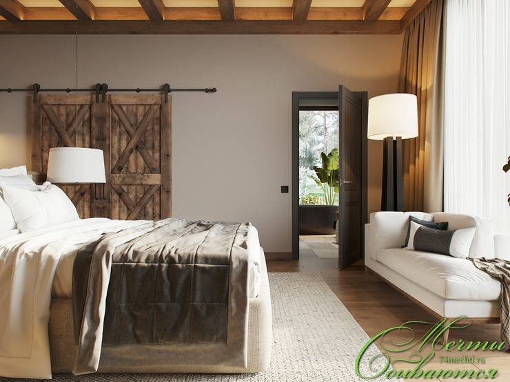 Спальня DE CHALET HOUSE: Спальни в . Автор – Компания архитекторов Латышевых 'Мечты сбываются'