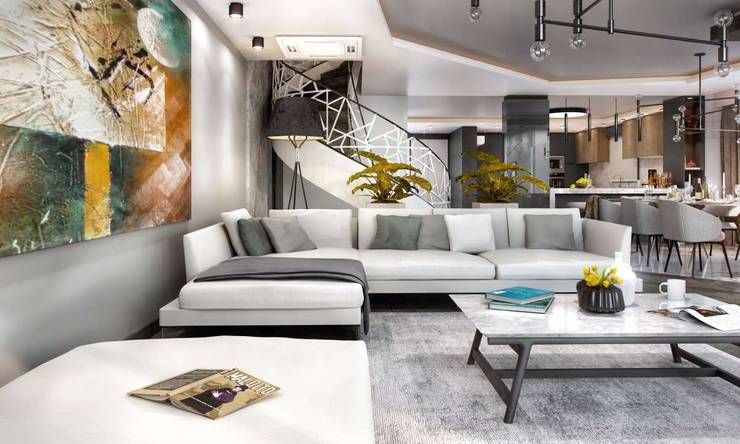 VERO CONCEPT MİMARLIK – Kalafatoğlu Villa İç Mekan:  tarz Oturma Odası