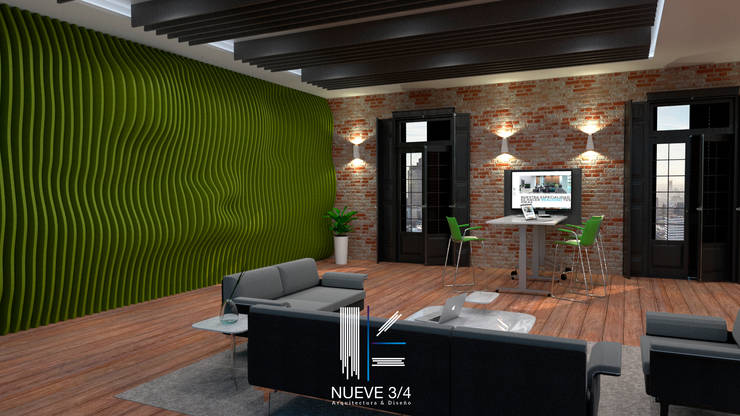 Diseño interior oficinas von Nueve 3/4 | homify Diseño interior oficinas von Nueve 3/4 | homify