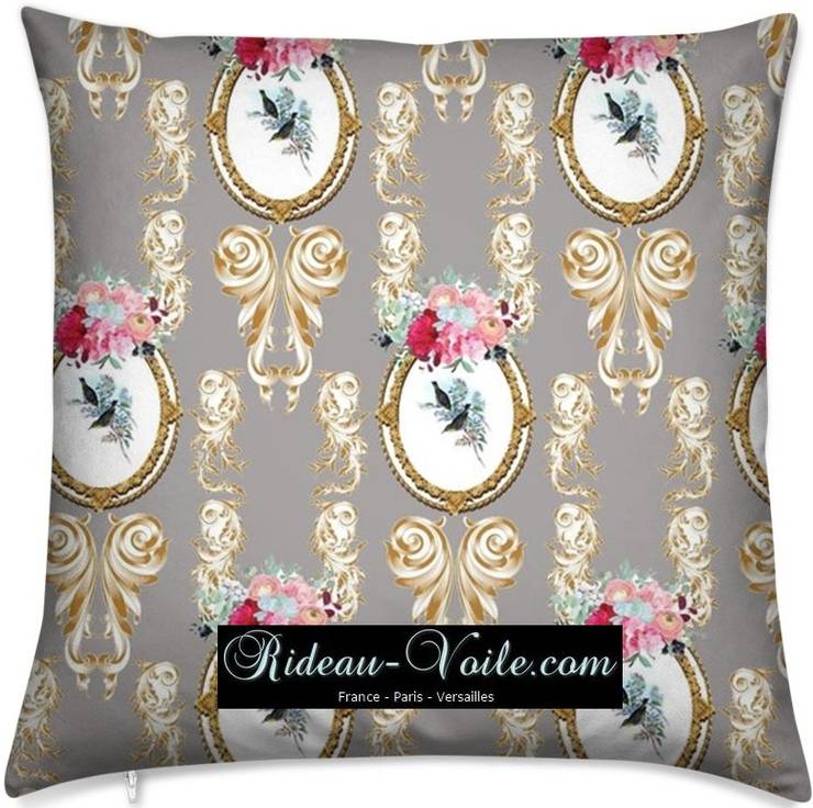 Housse De Coussin Motif Toile De Jouy Tissu Imprimé Ameublement