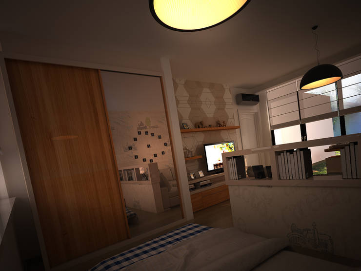 HEBART MİMARLIK DEKORASYON HZMT.LTD.ŞTİ. – Sinpaş lagün İris tip villa iç dekorasyonu:  tarz Erkek çocuk yatak odası