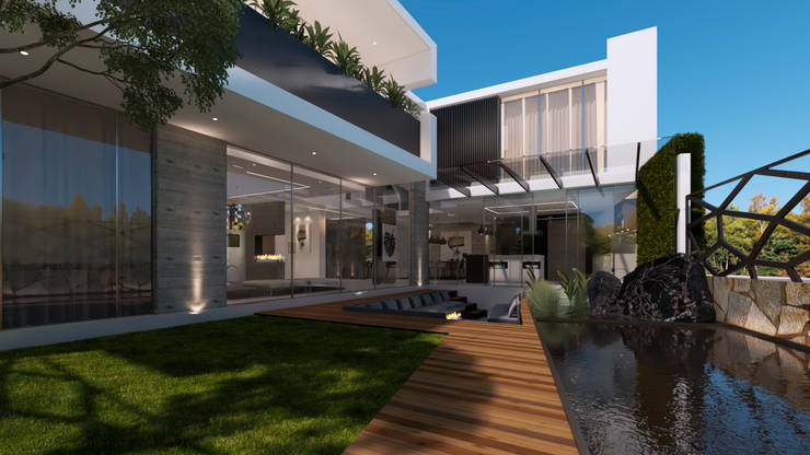 Casa Imozulu CDMX: Villas de estilo  por Besana Studio