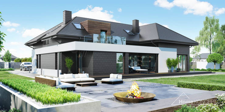 Casas de estilo  por HomeKONCEPT | Projekty Domów Nowoczesnych