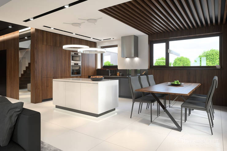 Comedores de estilo  por HomeKONCEPT | Projekty Domów Nowoczesnych