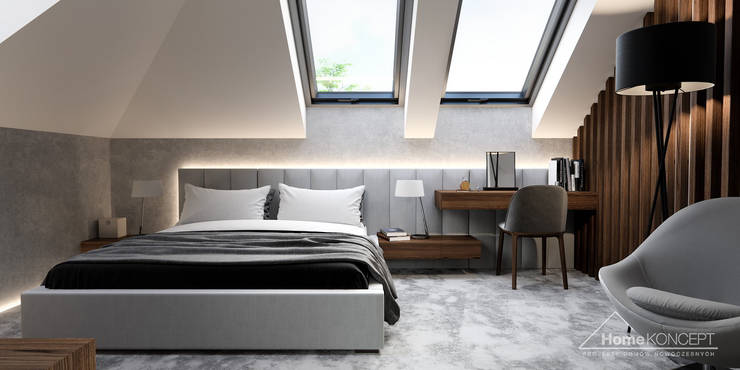 Recámaras de estilo  por HomeKONCEPT | Projekty Domów Nowoczesnych