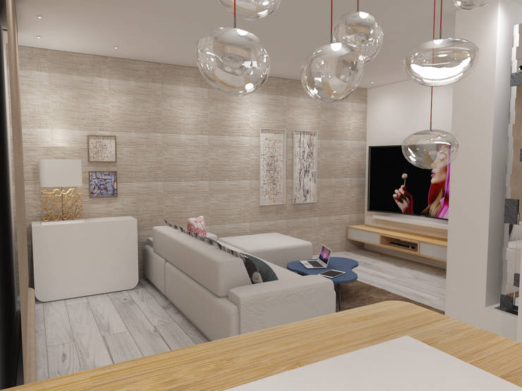  غرفة المعيشة تنفيذ Angelourenzzo - Interior Design , إسكندينافي   