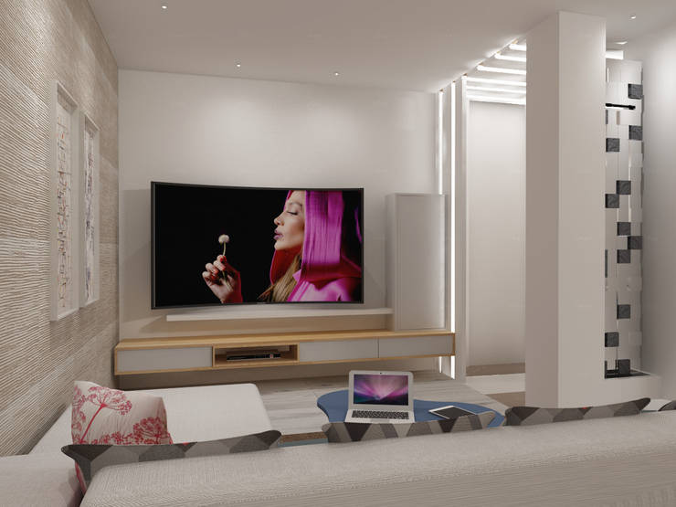  غرفة المعيشة تنفيذ Angelourenzzo - Interior Design , إسكندينافي   