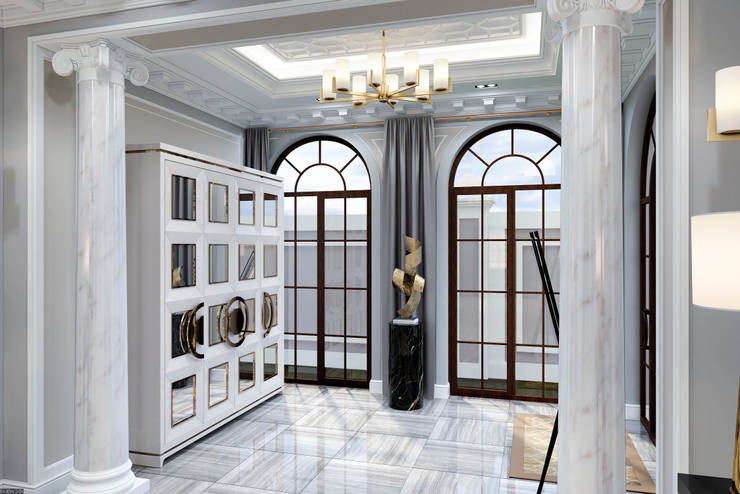 Elegant and modern entrance hall: by DMR DESIGN AND BUILD SDN. BHD.