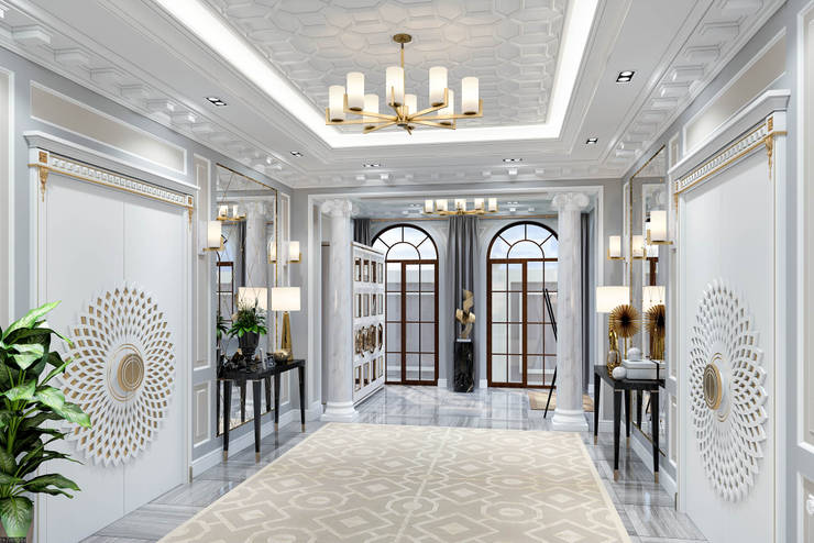 Elegant and modern entrance hall: by DMR DESIGN AND BUILD SDN. BHD.