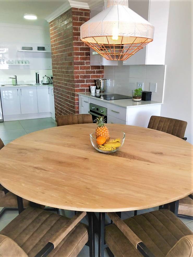 Facebrick Kitchen with Custom Solid White Oak Table, incl ...