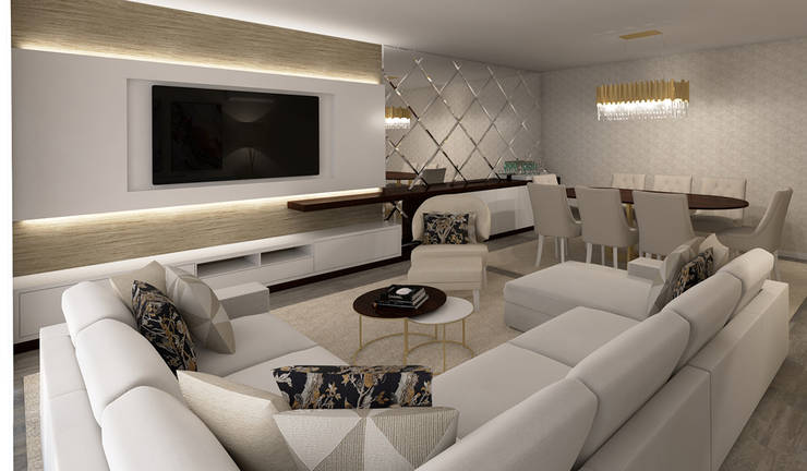 Salas / recibidores de estilo  por Ana Andrade - Design de Interiores, Moderno   