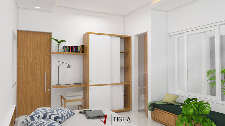 Interior Master Bedroom: Kamar Tidur by Tigha Atelier