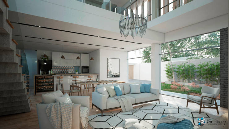 LIVING ROOM: Comedores de estilo  por Studio17-Arquitectura