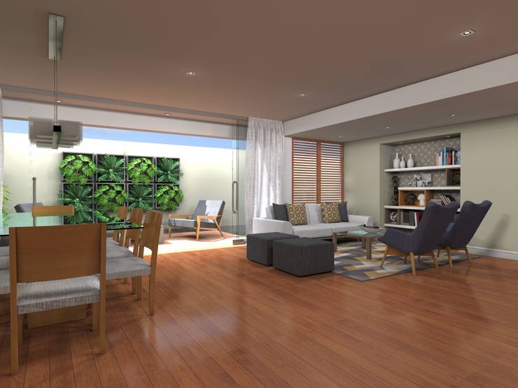 Sala y Comedor: Salas / recibidores de estilo  por RAUM Estudio