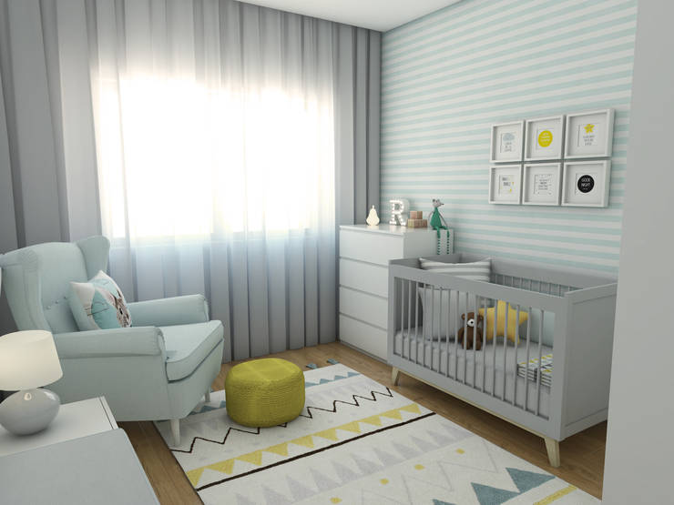 Quarto de bebé SD The Spacealist - Arquitectura e Interiores Quartos de criança modernos quarto de bebé, decoração, papel de parede, têxteis, mobiliário, quarto de criança, decoração infantil