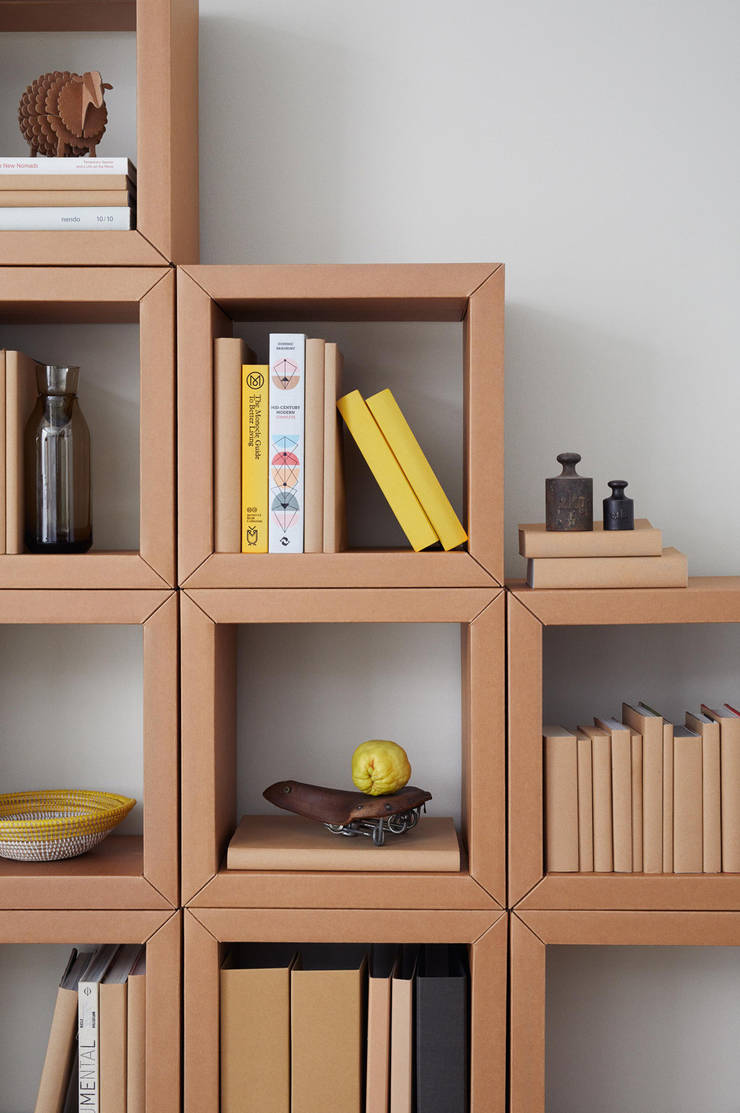 Regal aus Pappe für Bücher Stange Design Minimalistische Wohnzimmer Regale