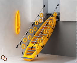 Pasillos, vestíbulos y escaleras de estilo  por Preetham  Interior Designer