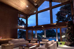 Casa de Campo Quinta do Lago - Tarauata: Salas de estar campestres por Olaa Arquitetos