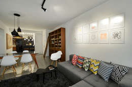 Apartamento Publicitária: Salas de estar modernas por Johnny Thomsen Design de Interiores