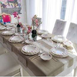 Dekorluk – dekorluk masa örtüleri: eklektik tarz tarz Yemek Odası