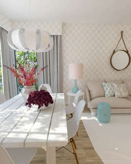 Projeto Decoração Sala - Pantone Colors 2016: Salas de estar ecléticas por Andreia Alexandre Interior Styling