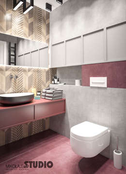 Banheiros minimalistas por MIKOLAJSKAstudio