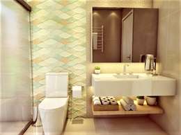 Banheiro aberto à natureza: Banheiros modernos por D Lange Designer de Interiores