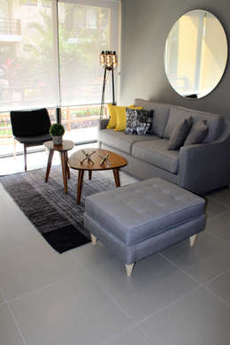 3 Lunada  Playa del Carmen: Salas de estilo moderno por Spacelab interiorismo tropical