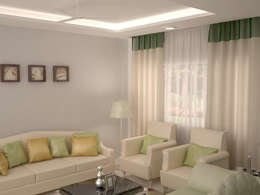 Pastel colour Concept seating area : modern Living room by NVT Quality Build solution 