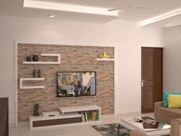 TV unit with display : modern Living room by NVT Quality Build solution 