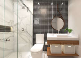 Casa LA: Banheiros modernos por Daniela Andrade Arquitetura