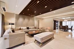 4BHK APARTMENT AT BKC: minimalistic Living room by Ar. Milind Pai