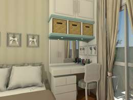 Quarto do apartamento Retrô: Quartos  por AT arquitetos