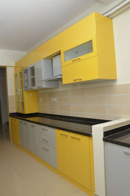 Parallel kitchen layout designs asian kitchen by scale inch pvt ltd Parallel kitchen layout designs asian kitchen by scale inch pvt ltd