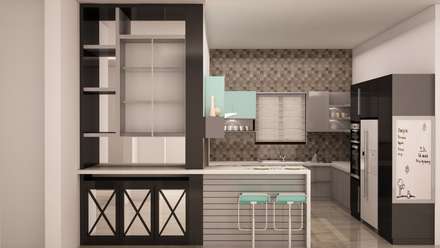 Display Unit And Breakfast Table Rustic Kitchen By NVT Quality Build Solution Display Unit And Breakfast Table Rustic Kitchen By NVT Quality Build Solution