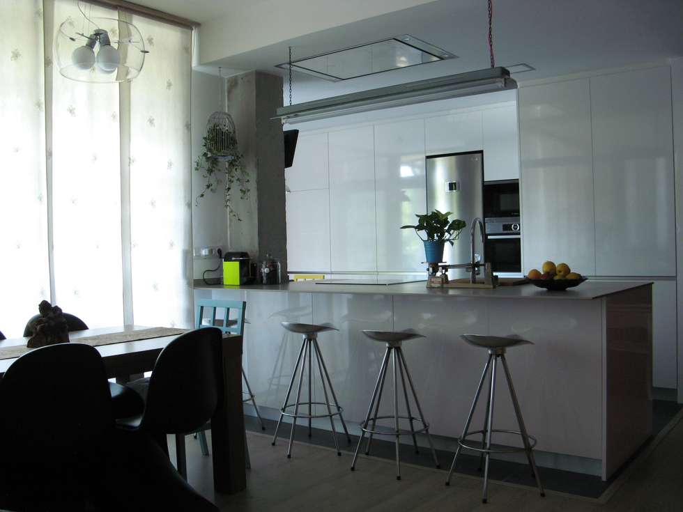 Fotos de cocinas de estilo moderno : cocina con barra americana ... Barra de cocina estilo americano