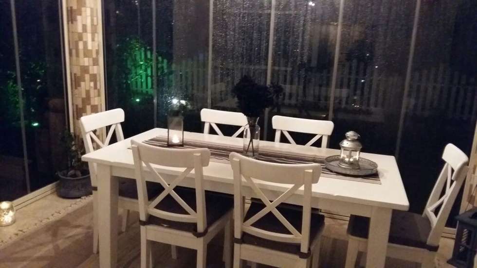 Istanbul mutfakart ahşap masa sandalye akdeniz tarzı tarz balkon