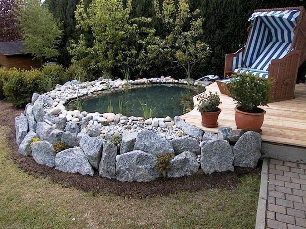 Teicheinfassung: rustikaler garten von natur-stein-garten ...